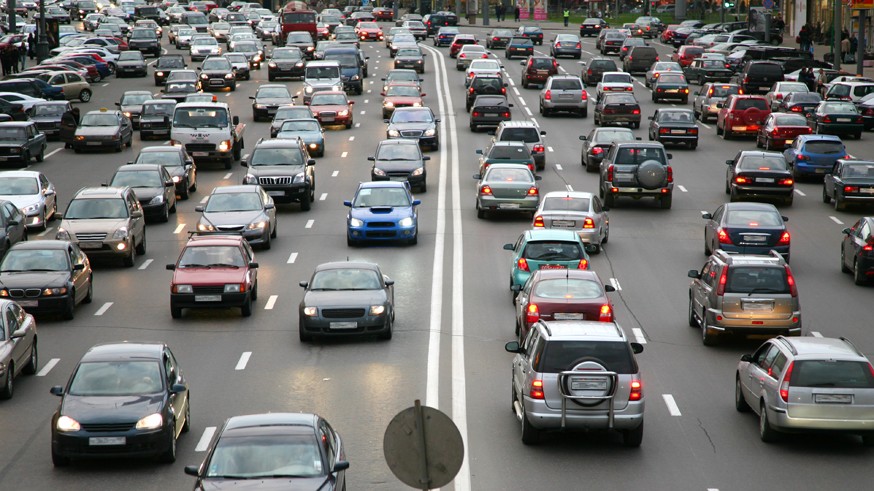 many cars on road