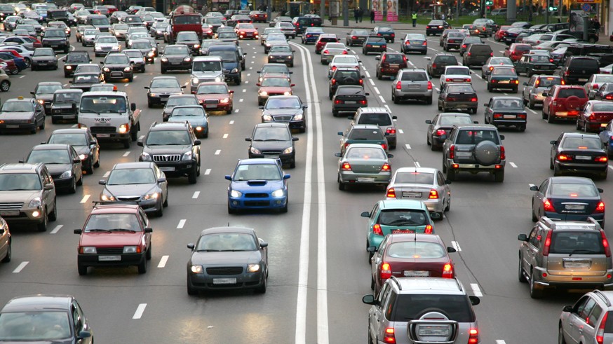 many cars on road