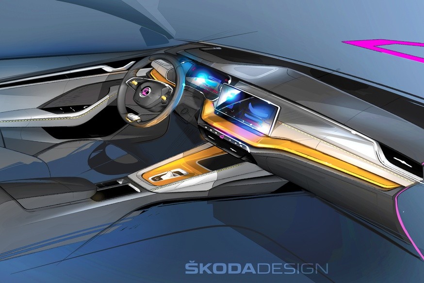 Новая Skoda Octavia изнутри двухспицевый руль и селектор АКП как у Гольфа. Есть живые