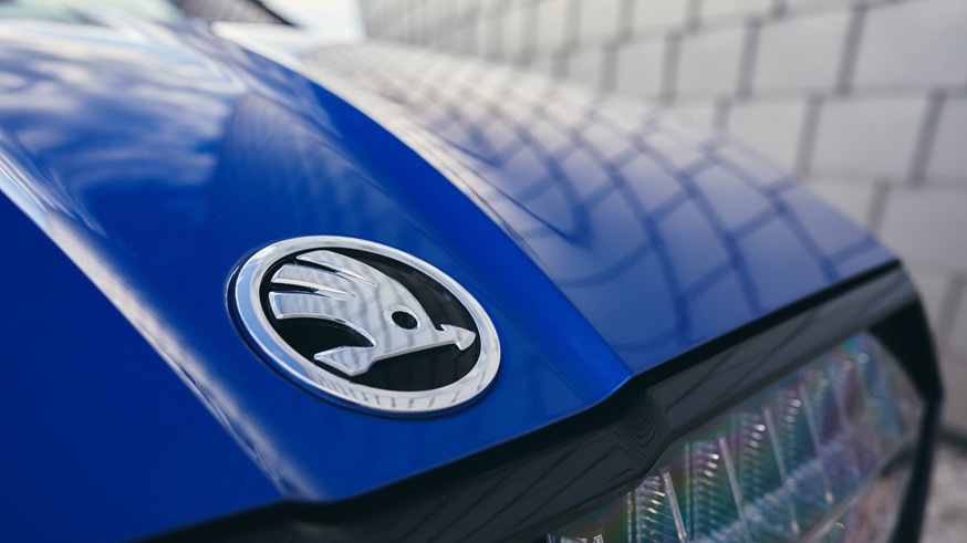 На фото: логотип бренда Skoda