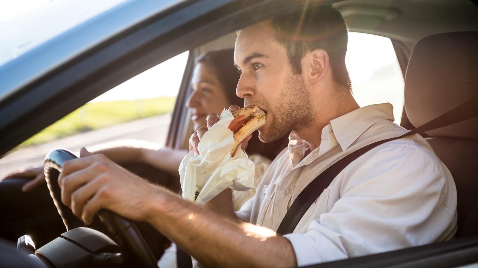 Eating in car