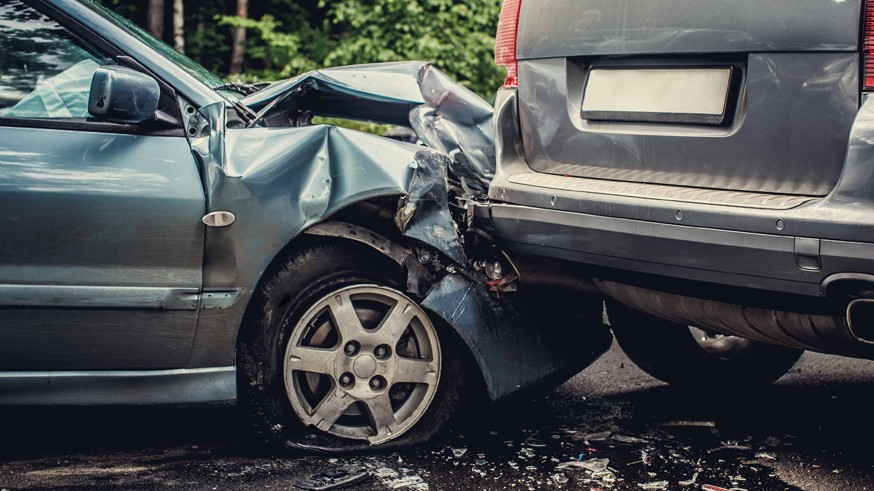 Car accident on the street.