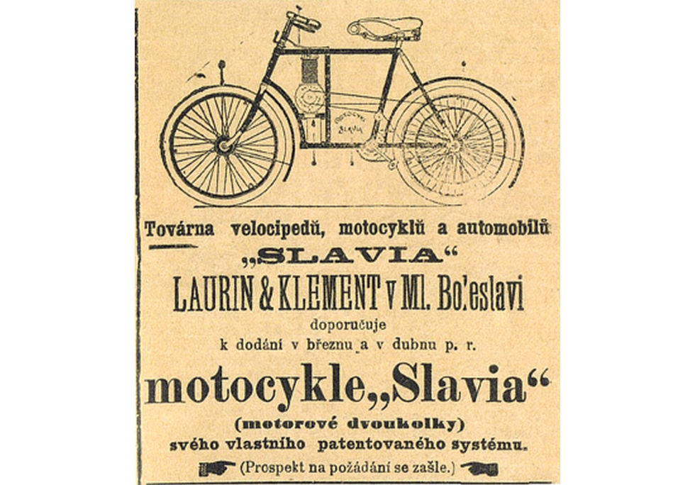 Продукция Laurin&Klement с самого начала активно рекламировалась в чешской прессе (1900 год)