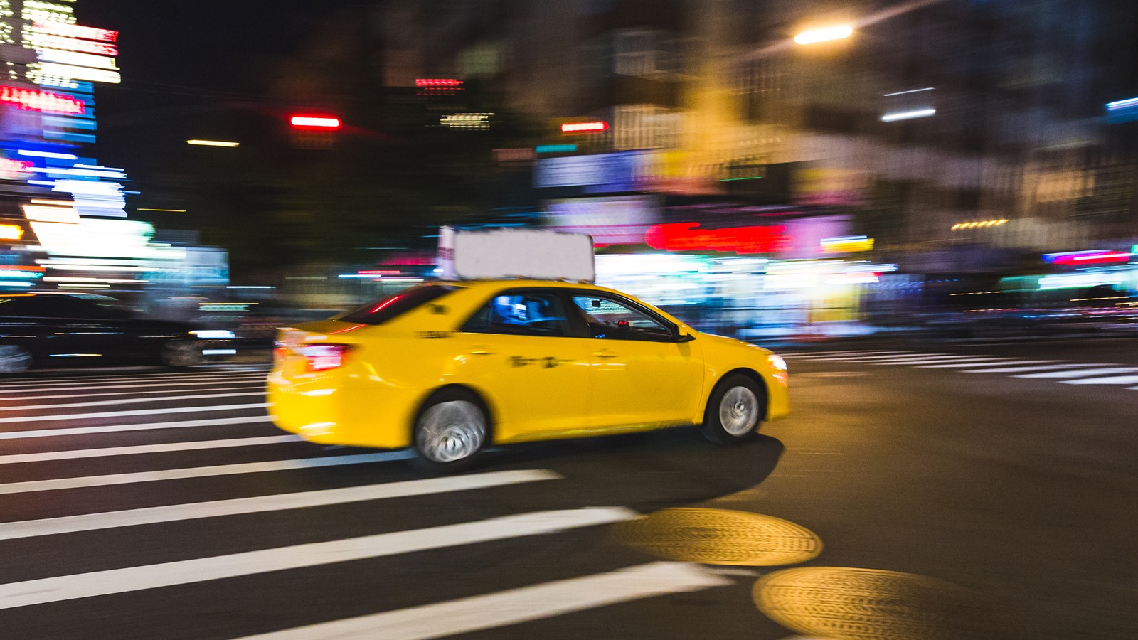 Fast Taxy Running on the Street