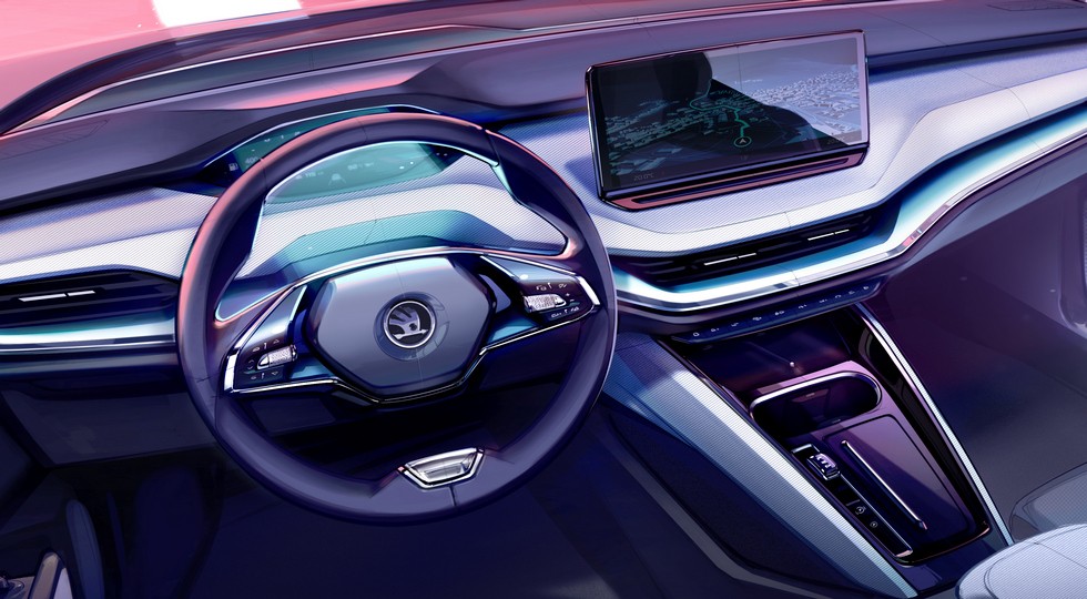 Кроссовер Skoda Enyaq: первые изображения салона. Саму модель тоже засветили