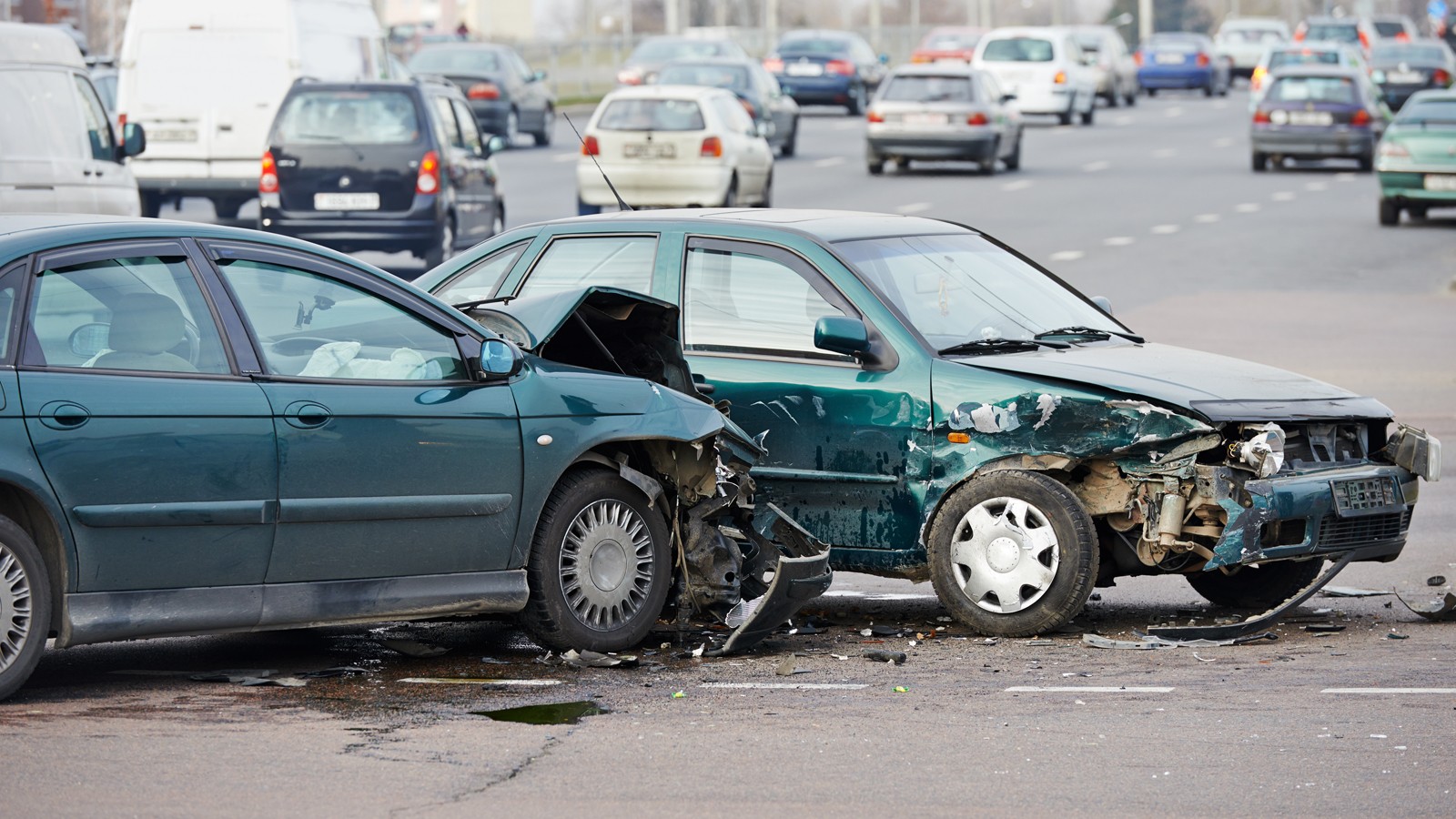 car crash collision in urban street