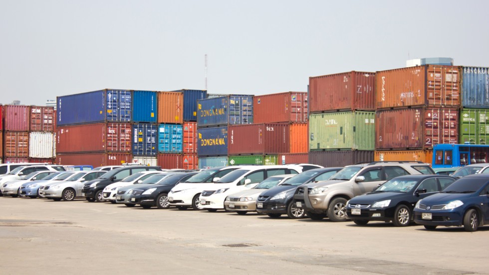 BANGKOK - MARCH 6 : Many cars park at Klong Toey port on March 6