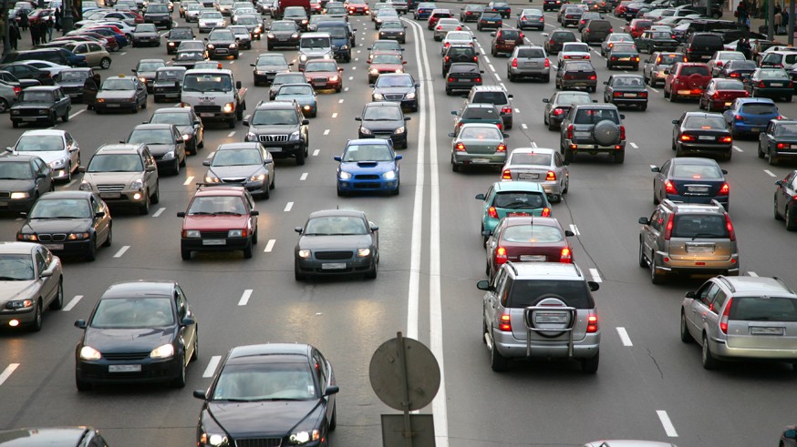 many cars on road