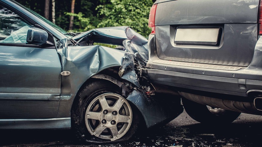 Car accident on the street.