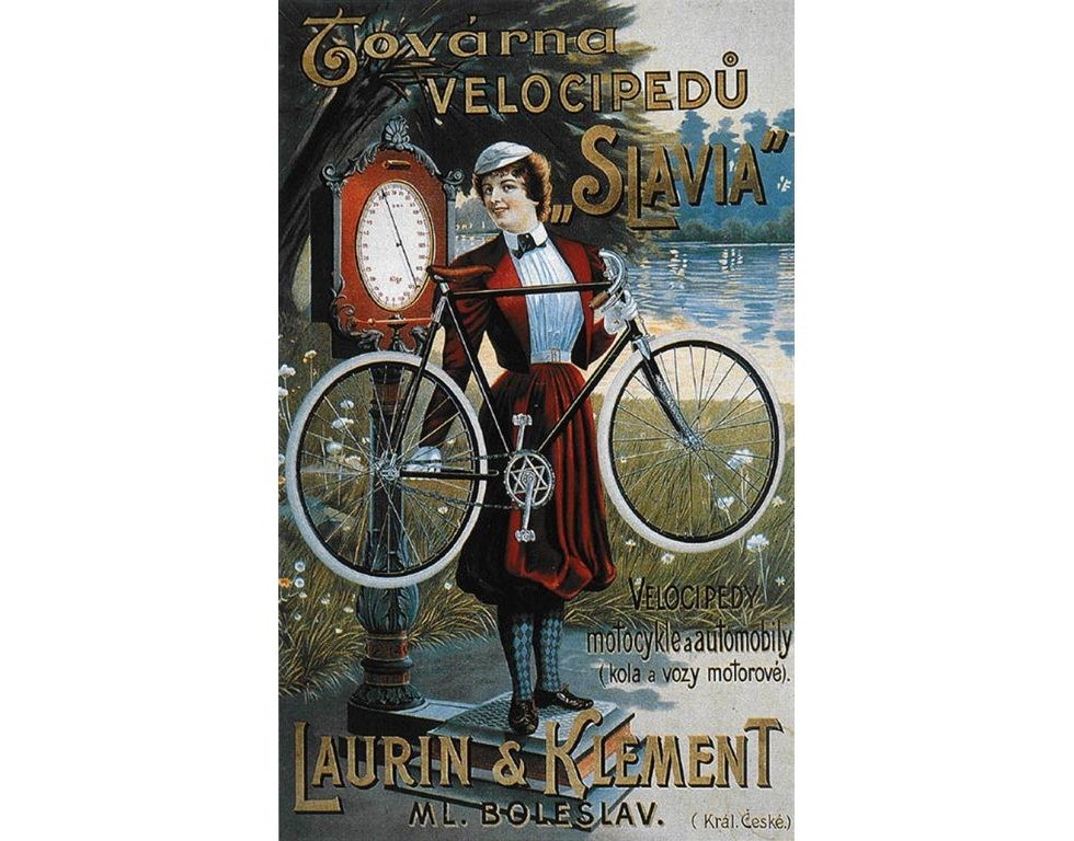 Еще не фото, но уже оригинальная и запоминающаяся реклама от отцов-основателей ŠKODA (1898 год)