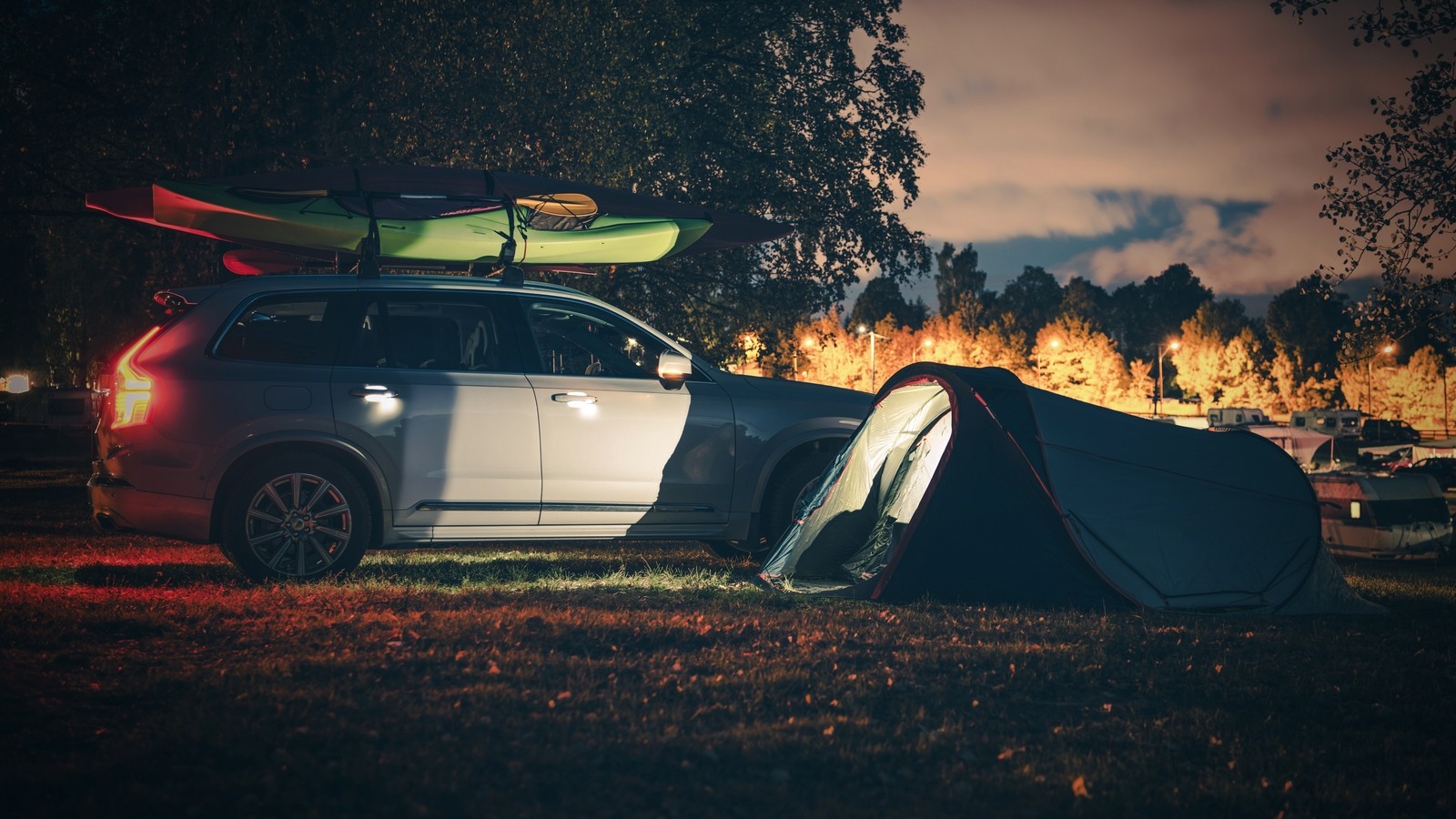 Kayaking Camp at Night