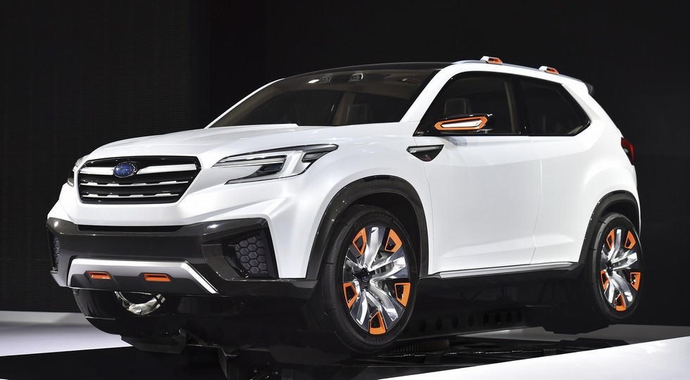 На фото: концепт Subaru VIZIV Future. Ожидается, что в стиле этого прототипа выполнят дизайн преемника Tribeca