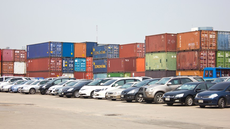 BANGKOK — MARCH 6 : Many cars park at Klong Toey port on March 6