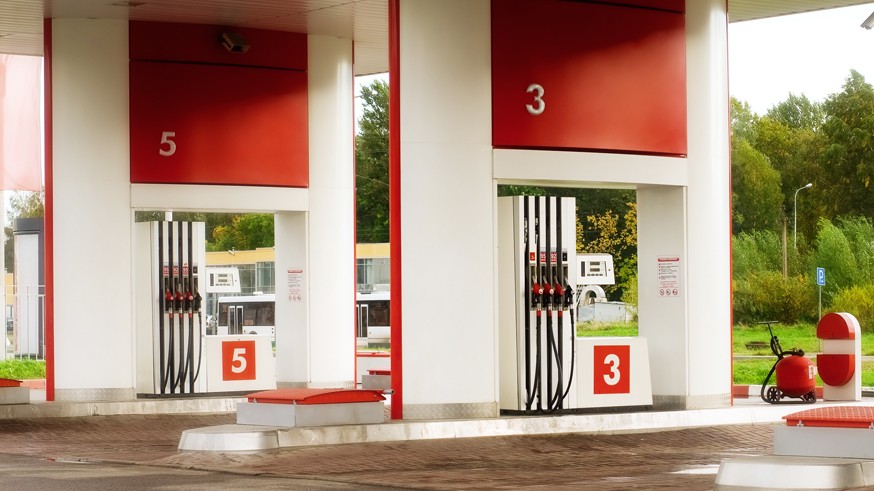 Empty petrol station