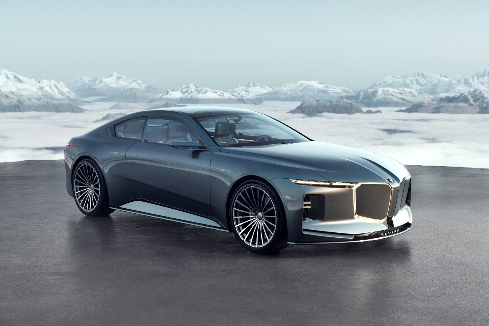 Большое купе BMW Vision Alpina: «акулья морда», мощный V8 и туманные перспективы