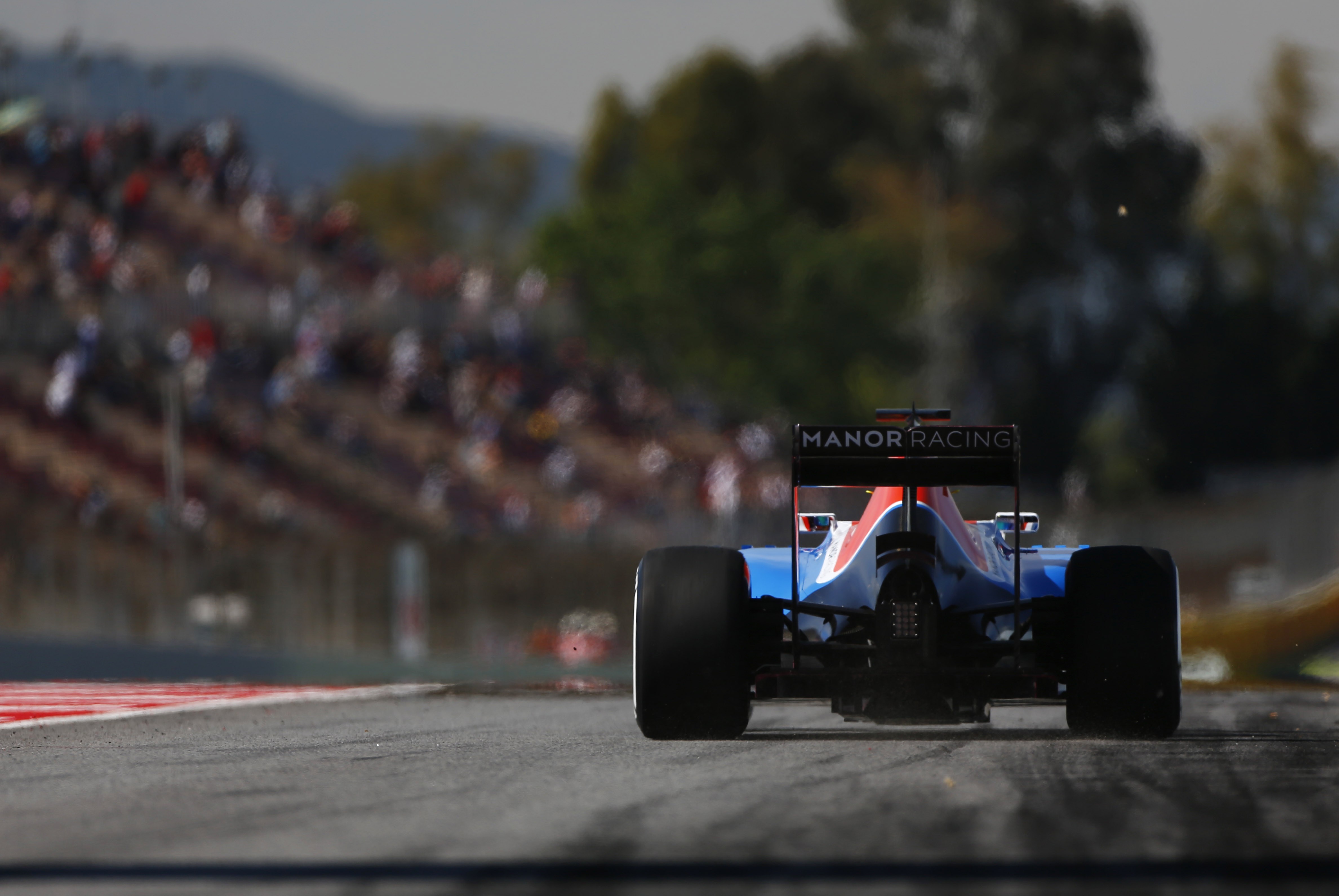 Circuit de Catalunya, Barcelona, Spain. Friday 13 May 2016. Pascal Wehrlein, Manor MRT 05 Mercedes, exits the pit lane. World Copyright: Andy Hone/LAT Photographic ref: Digital Image _ONY0040