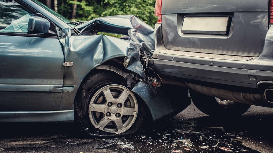 Car accident on the street.