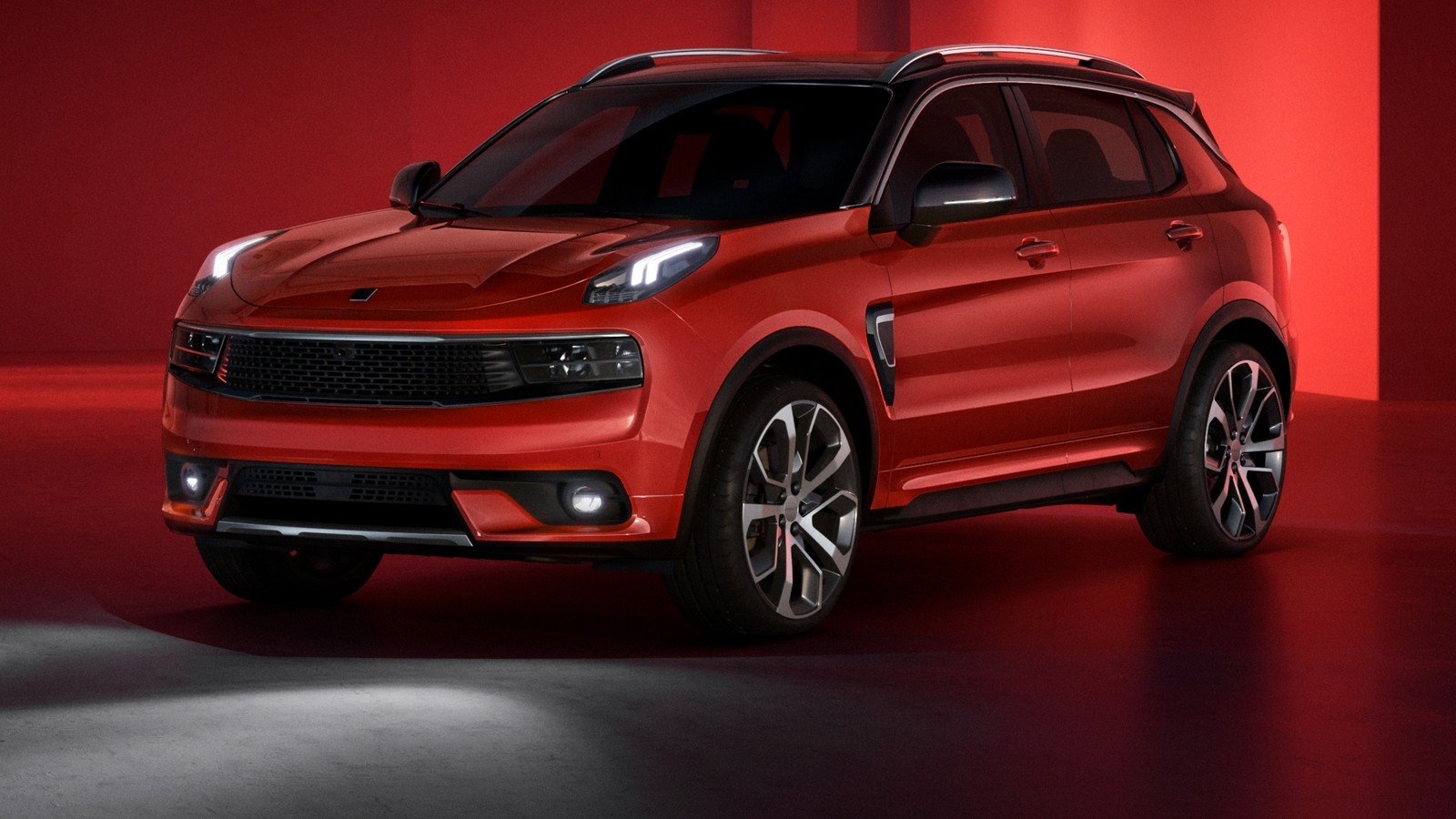 LYNK&CO 01 красный вид три четверти