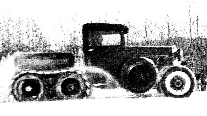 Зимние испытания тягача ГАЗ-АААА с нагрузочным балластом