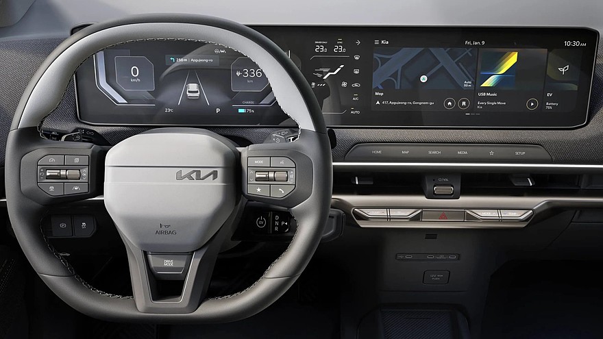 На фото: салон Kia EV2 GT-Line