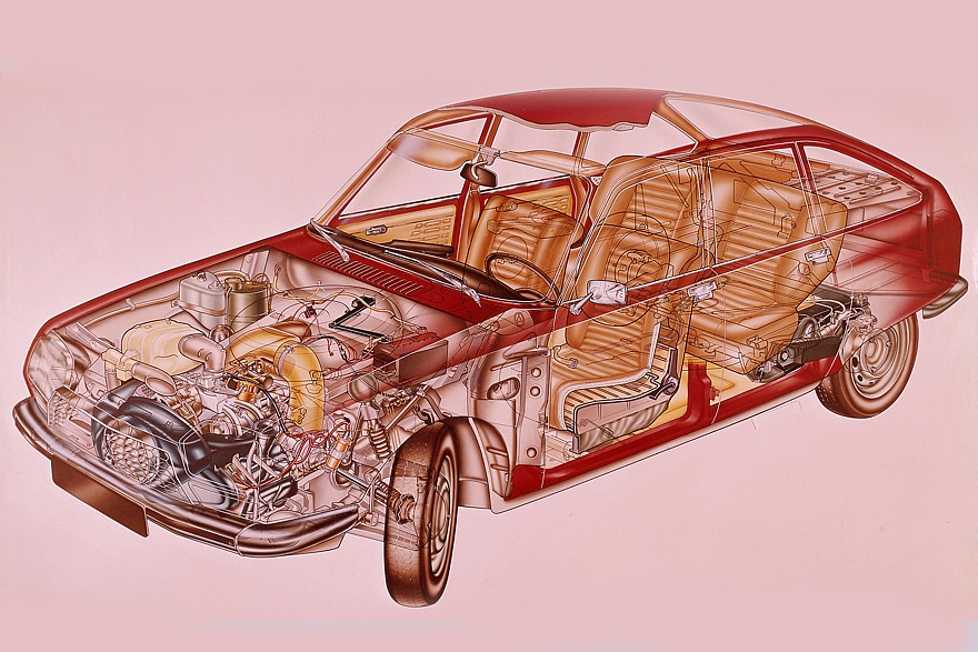 Переднеприводный пятидверный хэтчбек GS был весьма прогрессивным и современным автомобилем для начала семидесятых