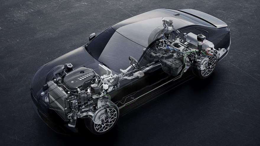 Компоновка электрической, plug-in гибридной и топливной версий