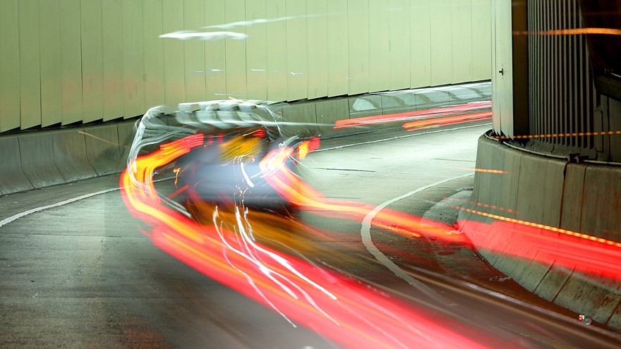 street racing car blurred background