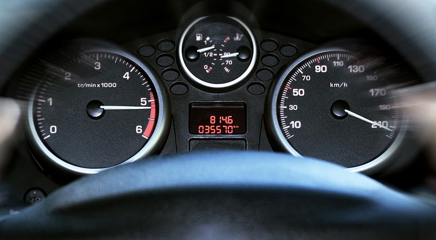 car panel instrument speedometer and tachometer (shallow dof)