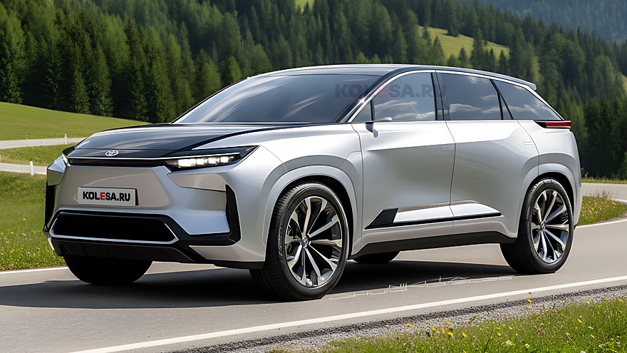 Рендер нового кроссовера Toyota с зеркалами-камерами и выдвижными ручками