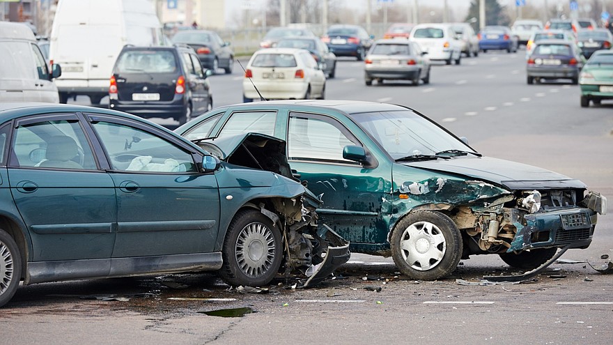 car crash collision in urban street