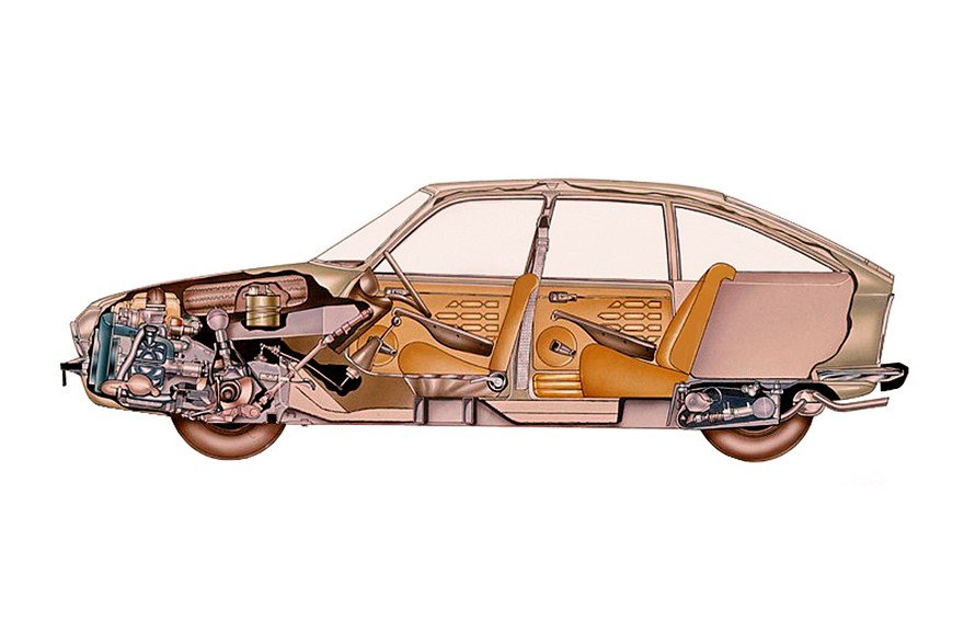 Переднеприводный пятидверный хэтчбек GS был весьма прогрессивным и современным автомобилем для начала семидесятых