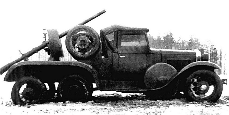 Трехосное спецшасси ГАЗ-ТК с безоткатной пушкой Леонида Курчевского