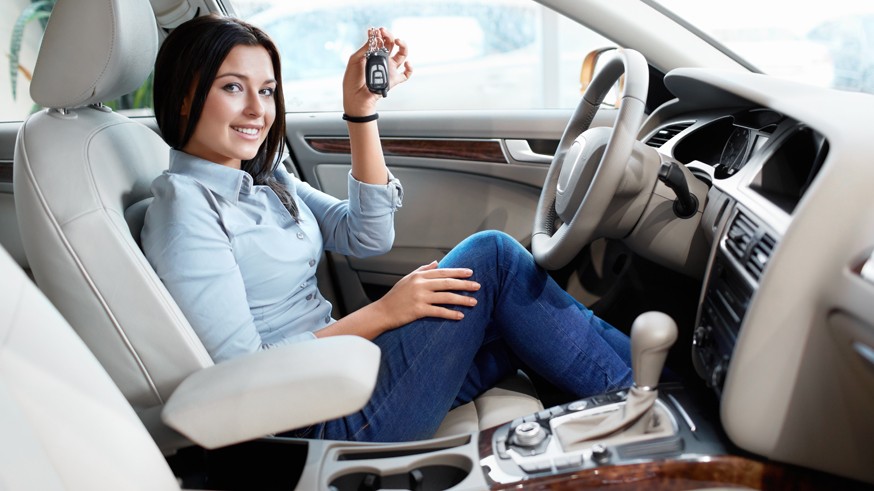 Woman in car