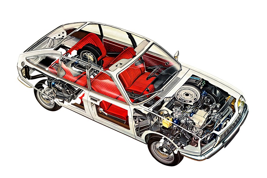 Переднеприводный пятидверный хэтчбек GS был весьма прогрессивным и современным автомобилем для начала семидесятых