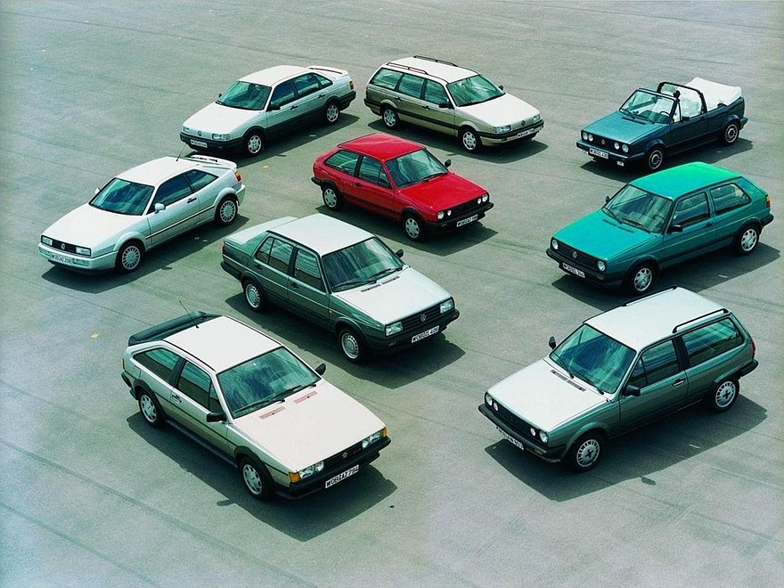 Начало 80-х: Scirocco II в окружении «обычных» Volkswagen