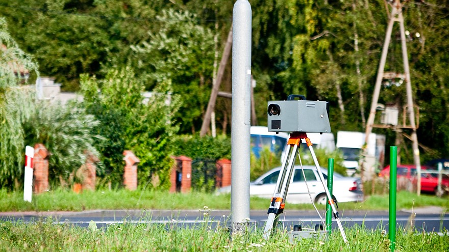 speed camera at the side of the road