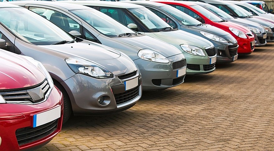 Row of different used cars