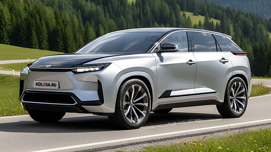 Рендер нового кроссовера Toyota с традиционными зеркалами и дверными ручками