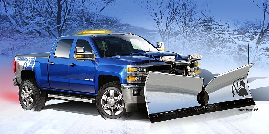 Equipped with a custom stainless steel snowplow, the Silverado 2