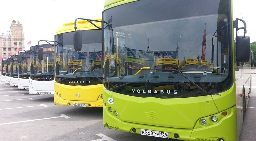 На фото: газомоторные автобусы Volgabus