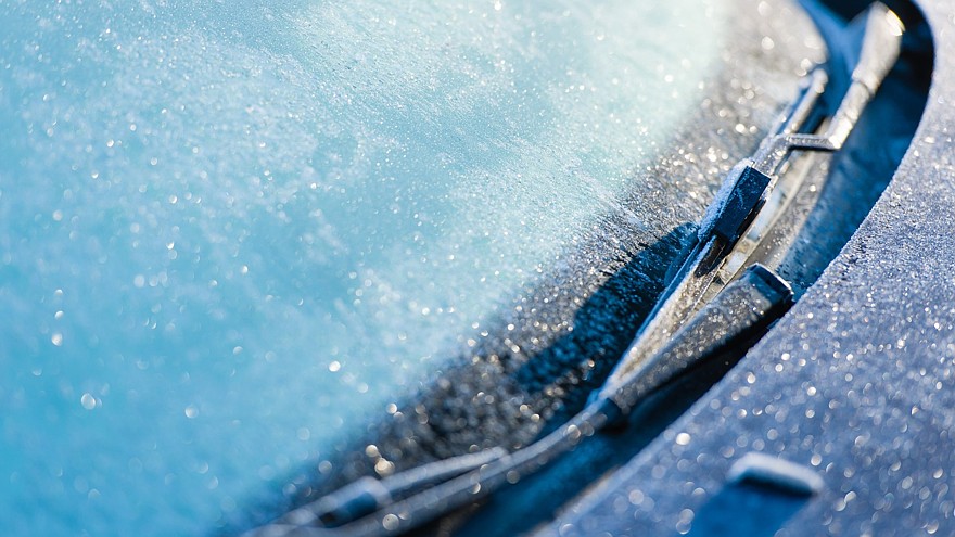 Frozen windshield