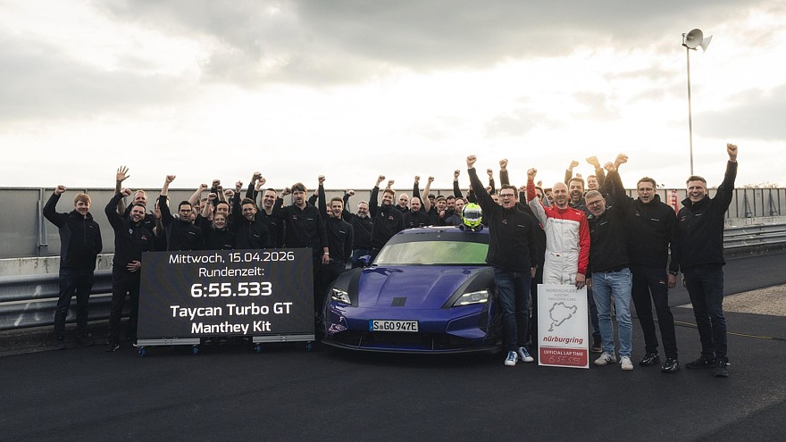 Прочь с дороги, Xiaomi! Новый рекорд Нюрбургринга от Porsche Taycan Turbo GT Manthey Kit