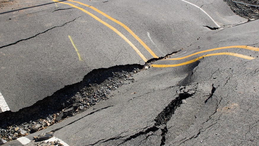 Cracks in the road, roadway violation