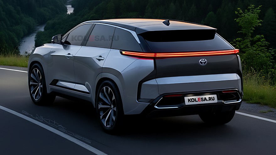 Рендер нового кроссовера Toyota с традиционными зеркалами и дверными ручками