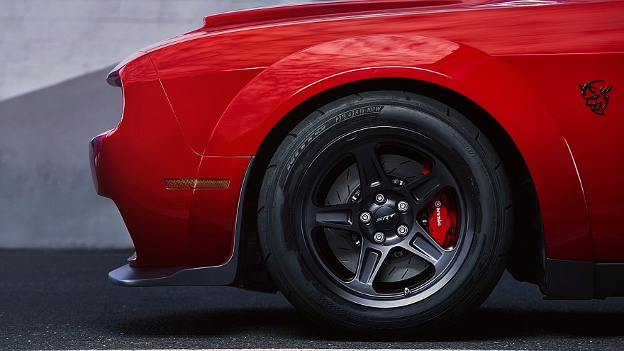The 2018 Dodge Challenger SRT Demon is equipped with a set of fo