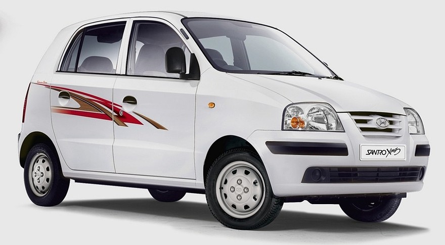 На фото: Hyundai Santro. В Индии модель продавали в 1998-2014 гг. В некоторых странах хэтч был известен под именем Atos